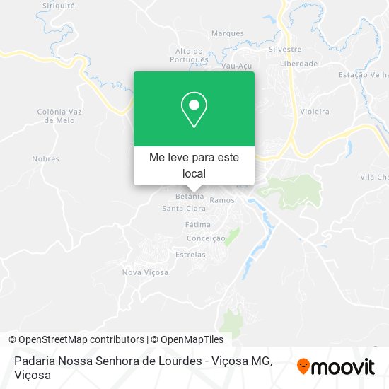 Padaria Nossa Senhora de Lourdes - Viçosa MG mapa