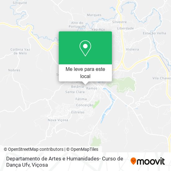 Departamento de Artes e Humanidades- Curso de Dança Ufv mapa