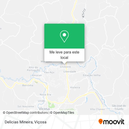 Delicias Mineira mapa