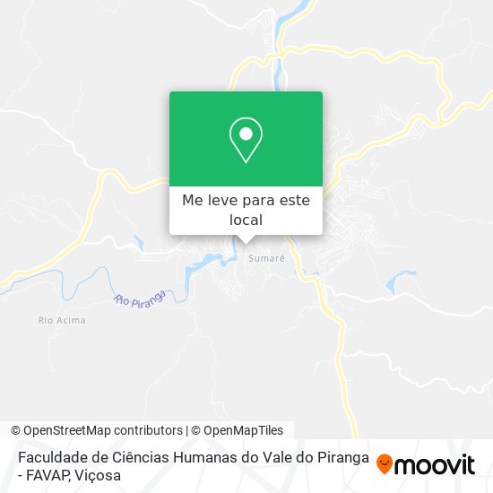 Faculdade de Ciências Humanas do Vale do Piranga - FAVAP mapa