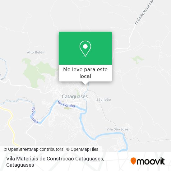 Vila Materiais de Construcao Cataguases mapa