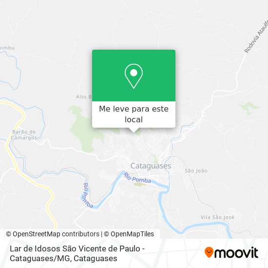 Lar de Idosos São Vicente de Paulo - Cataguases / MG mapa