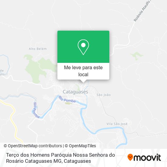 Terço dos Homens Paróquia Nossa Senhora do Rosário Cataguases MG mapa