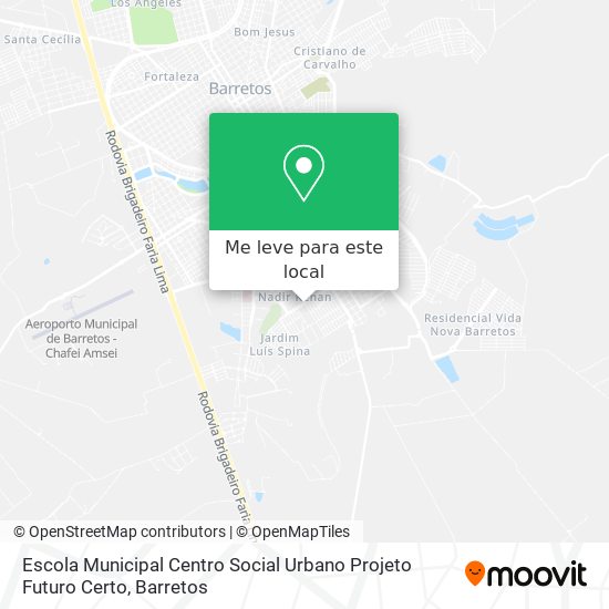 Escola Municipal Centro Social Urbano Projeto Futuro Certo mapa