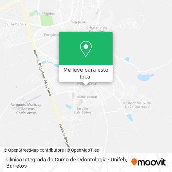Clínica Integrada do Curso de Odontologia - Unifeb mapa