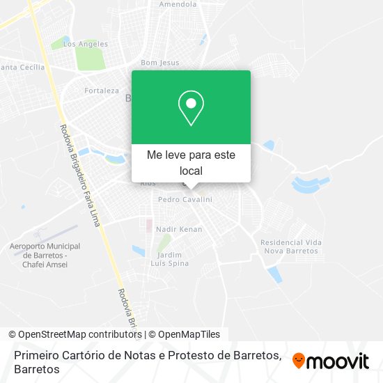 Primeiro Cartório de Notas e Protesto de Barretos mapa