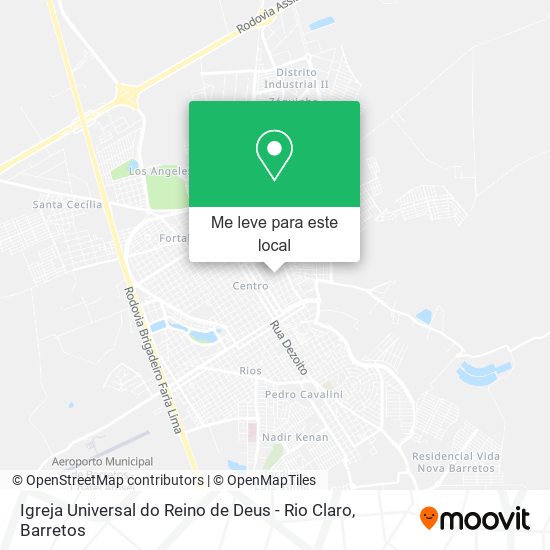 Igreja Universal do Reino de Deus - Rio Claro mapa