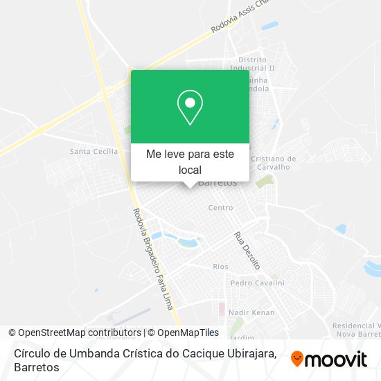 Círculo de Umbanda Crística do Cacique Ubirajara mapa