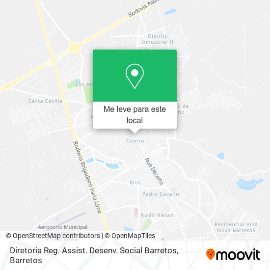 Diretoria Reg. Assist. Desenv. Social Barretos mapa