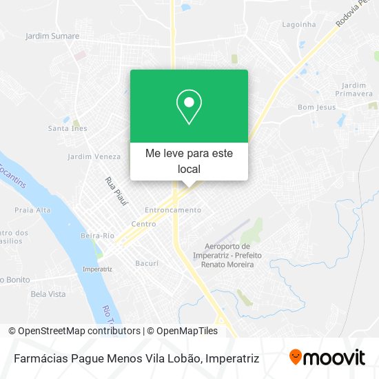 Farmácias Pague Menos Vila Lobão mapa