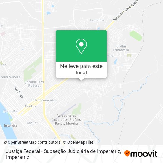 Justiça Federal - Subseção Judiciária de Imperatriz mapa