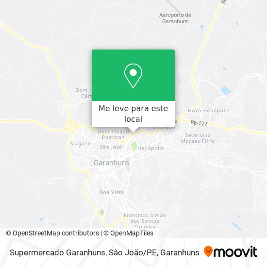 Supermercado Garanhuns, São João / PE mapa