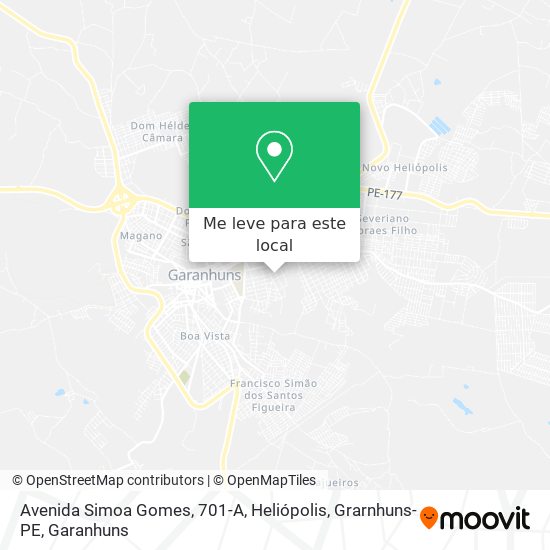 Avenida Simoa Gomes, 701-A, Heliópolis, Grarnhuns-PE mapa