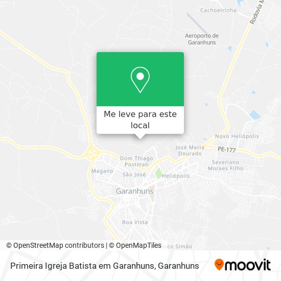 Primeira Igreja Batista em Garanhuns mapa