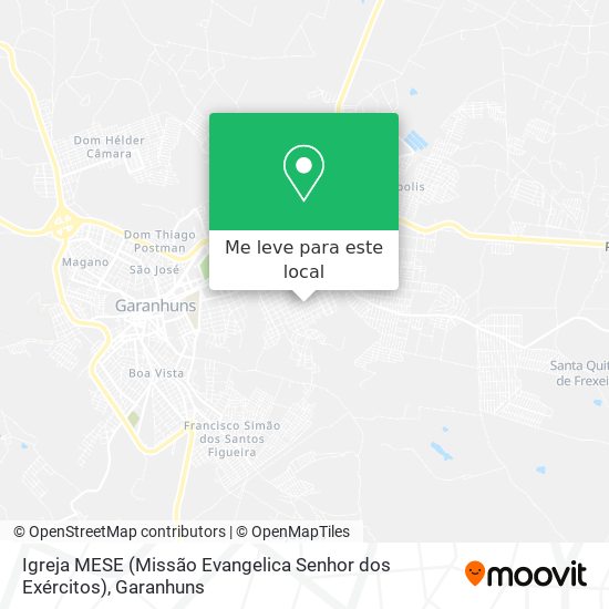 Igreja MESE (Missão Evangelica Senhor dos Exércitos) mapa