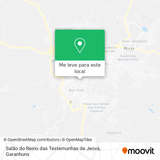 Salão do Reino das Testemunhas de Jeová mapa