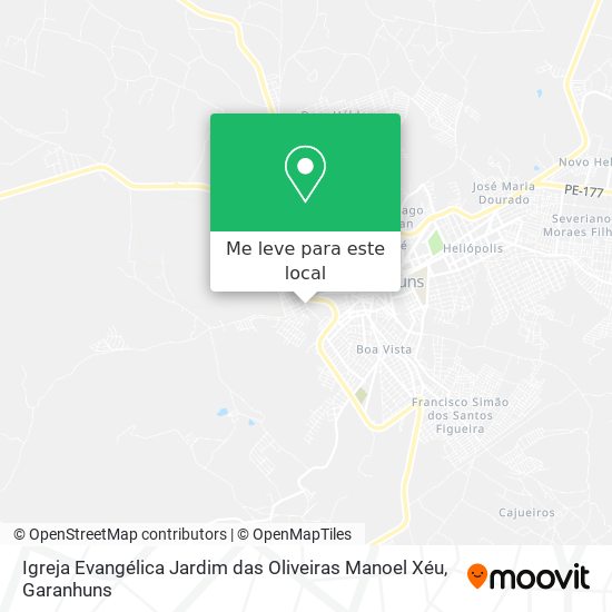 Igreja Evangélica Jardim das Oliveiras Manoel Xéu mapa