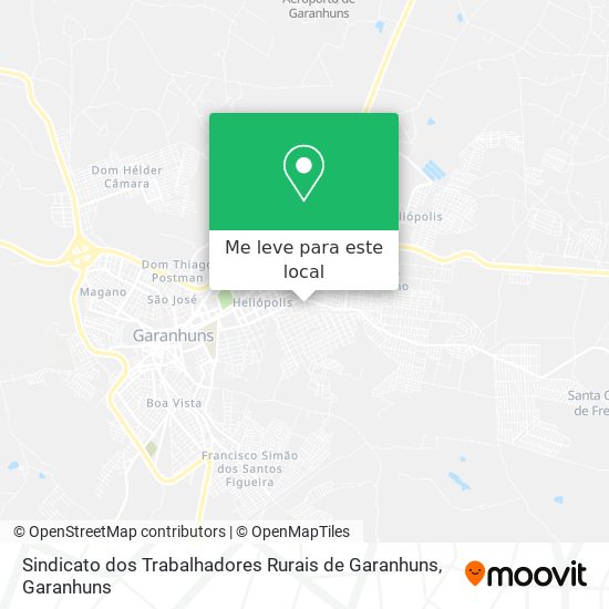 Sindicato dos Trabalhadores Rurais de Garanhuns mapa