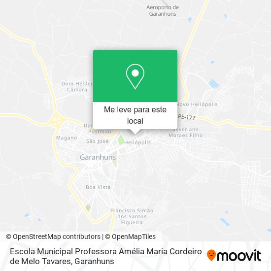 Escola Municipal Professora Amélia Maria Cordeiro de Melo Tavares mapa