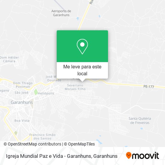 Igreja Mundial Paz e Vida - Garanhuns mapa