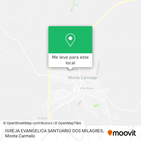 IGREJA EVANGELICA SANTUARIO DOS MILAGRES mapa