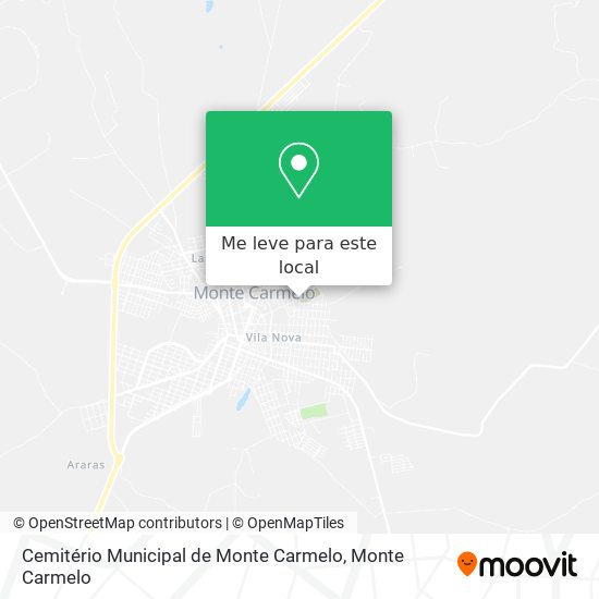 Cemitério Municipal de Monte Carmelo mapa