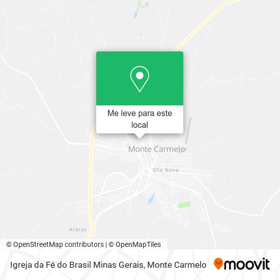 Igreja da Fé do Brasil Minas Gerais mapa