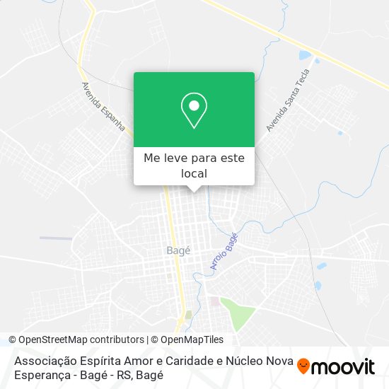 Associação Espírita Amor e Caridade e Núcleo Nova Esperança - Bagé - RS mapa