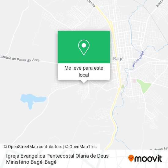 Igreja Evangélica Pentecostal Olaria de Deus Ministério Bagé mapa