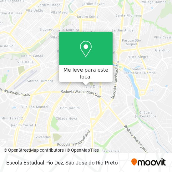 Escola Estadual Pio Dez mapa