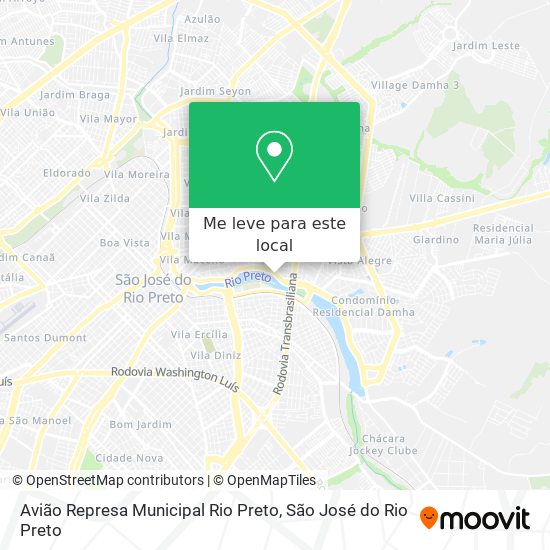 Avião Represa Municipal Rio Preto mapa