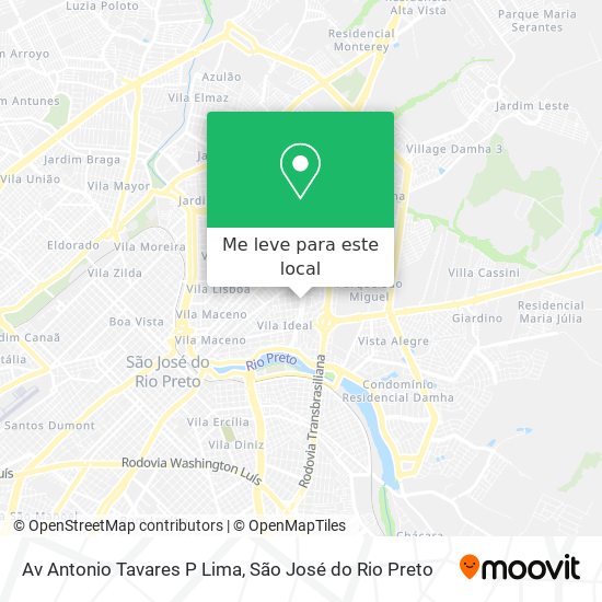 Av Antonio Tavares P Lima mapa