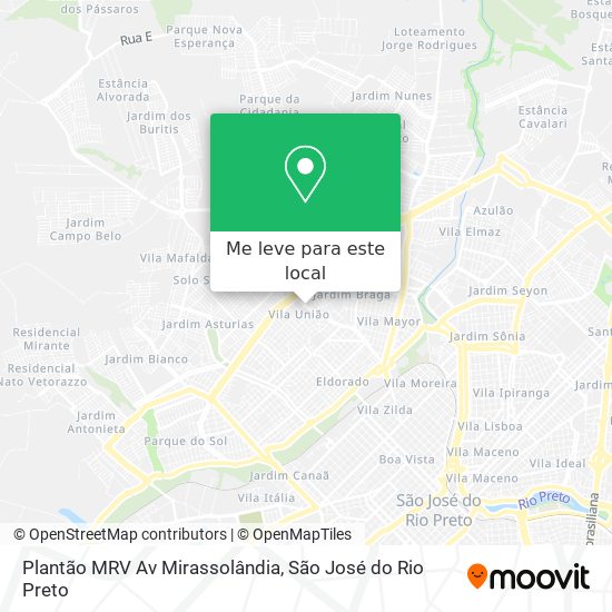 Plantão MRV Av Mirassolândia mapa