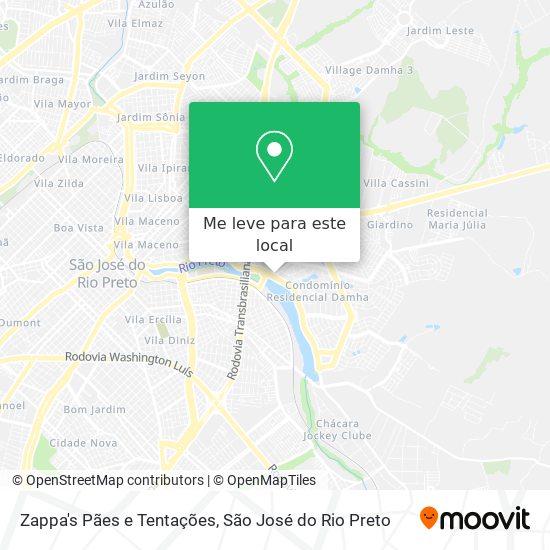Zappa's Pães e Tentações mapa