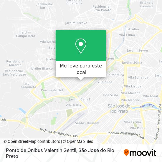Ponto de Ônibus Valentin Gentil mapa