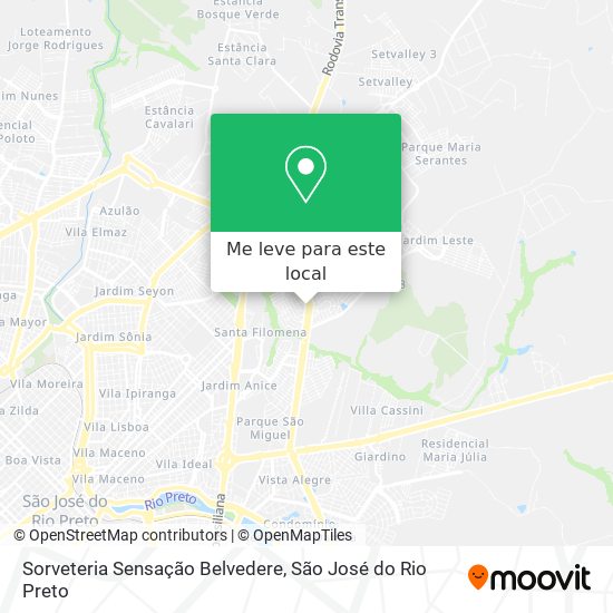 Sorveteria Sensação Belvedere mapa