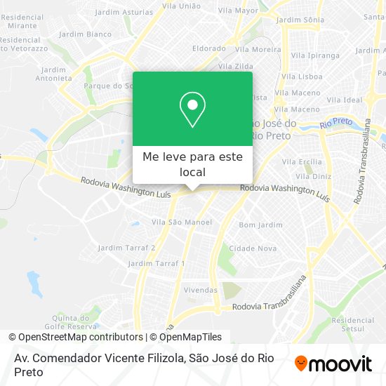 Av. Comendador Vicente Filizola mapa