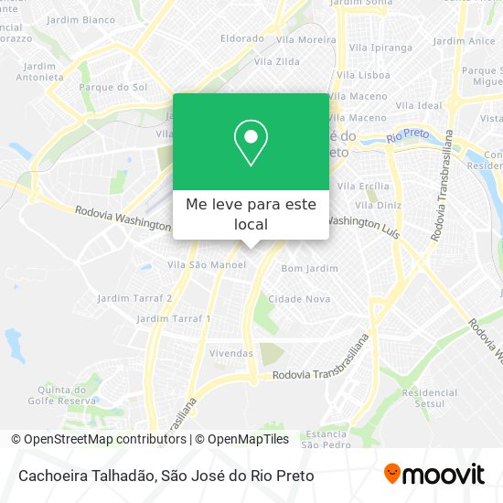 Cachoeira Talhadão mapa