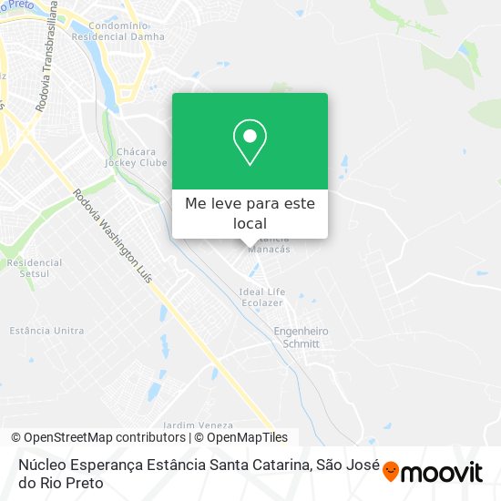 Núcleo Esperança Estância Santa Catarina mapa