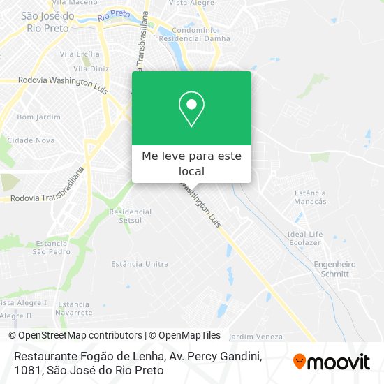 Restaurante Fogão de Lenha, Av. Percy Gandini, 1081 mapa