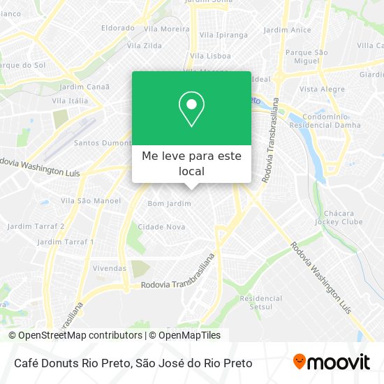 Café Donuts Rio Preto mapa