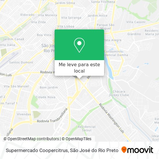 Supermercado Coopercitrus mapa
