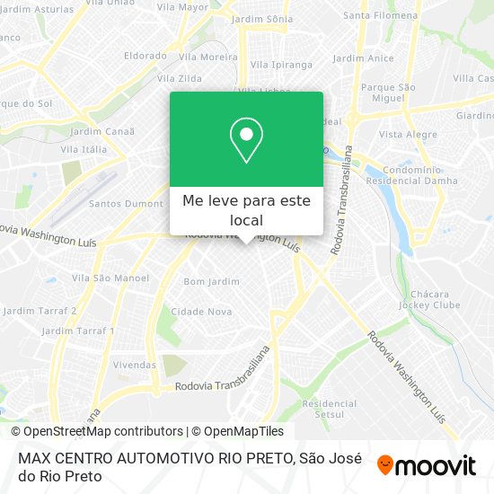 MAX CENTRO AUTOMOTIVO RIO PRETO mapa