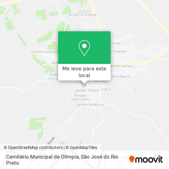 Cemitério Municipal de Olímpia mapa