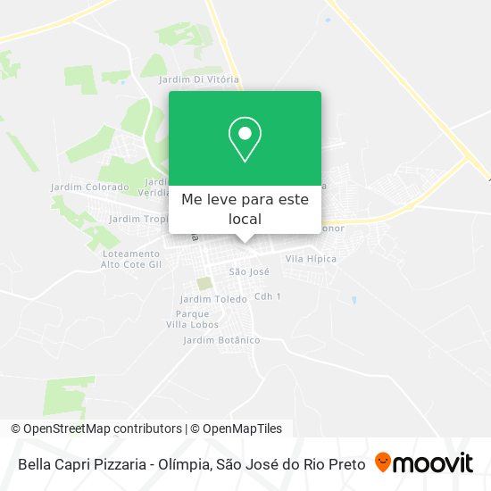 Bella Capri Pizzaria - Olímpia mapa