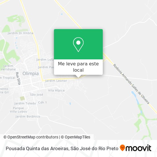 Pousada Quinta das Aroeiras mapa