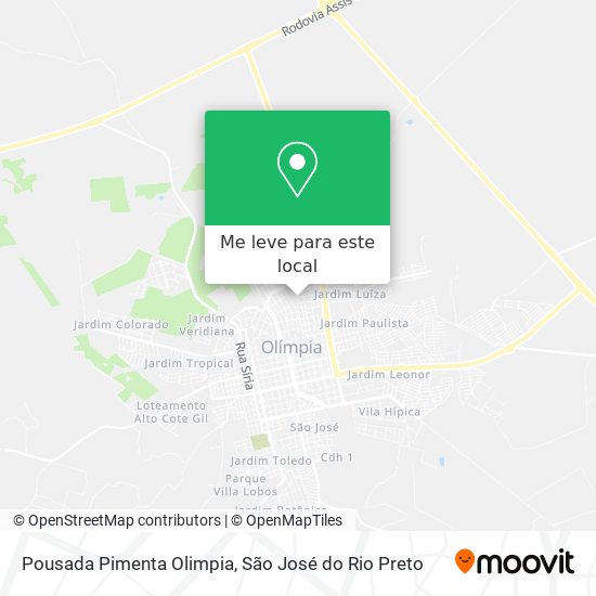 Pousada Pimenta Olimpia mapa