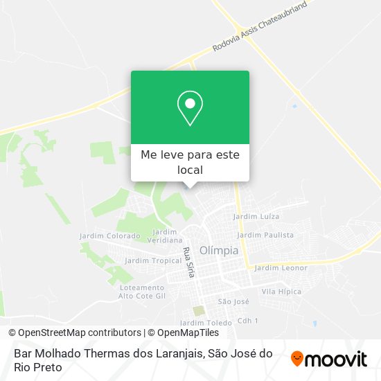 Bar Molhado Thermas dos Laranjais mapa