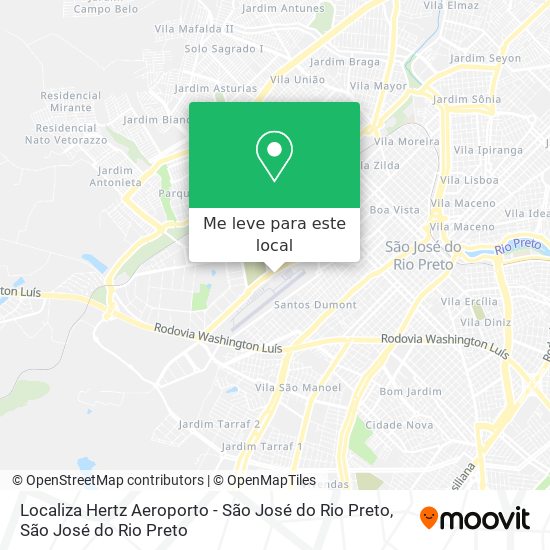 Localiza Hertz Aeroporto - São José do Rio Preto mapa