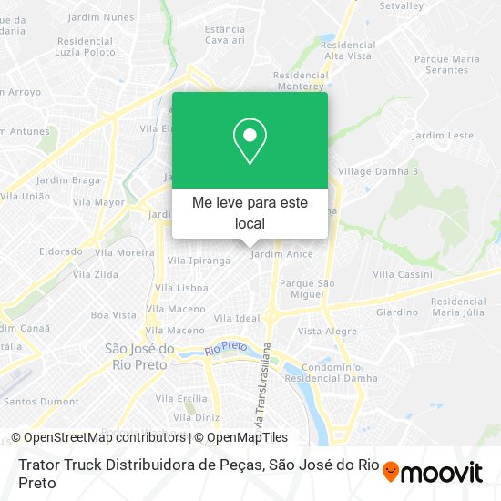 Trator Truck Distribuidora de Peças mapa